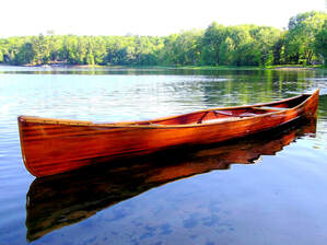 Cedar-strip Redbird canoe